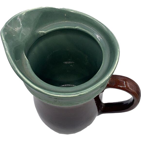 Vintage 1940s RED WING Pottery OOMPH 9" Brown/Green Water Pitcher - Picture 7 of 7